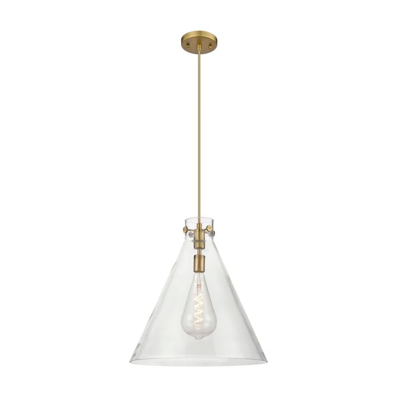 Newton Brushed Brass and Clear Glass Pendant Light