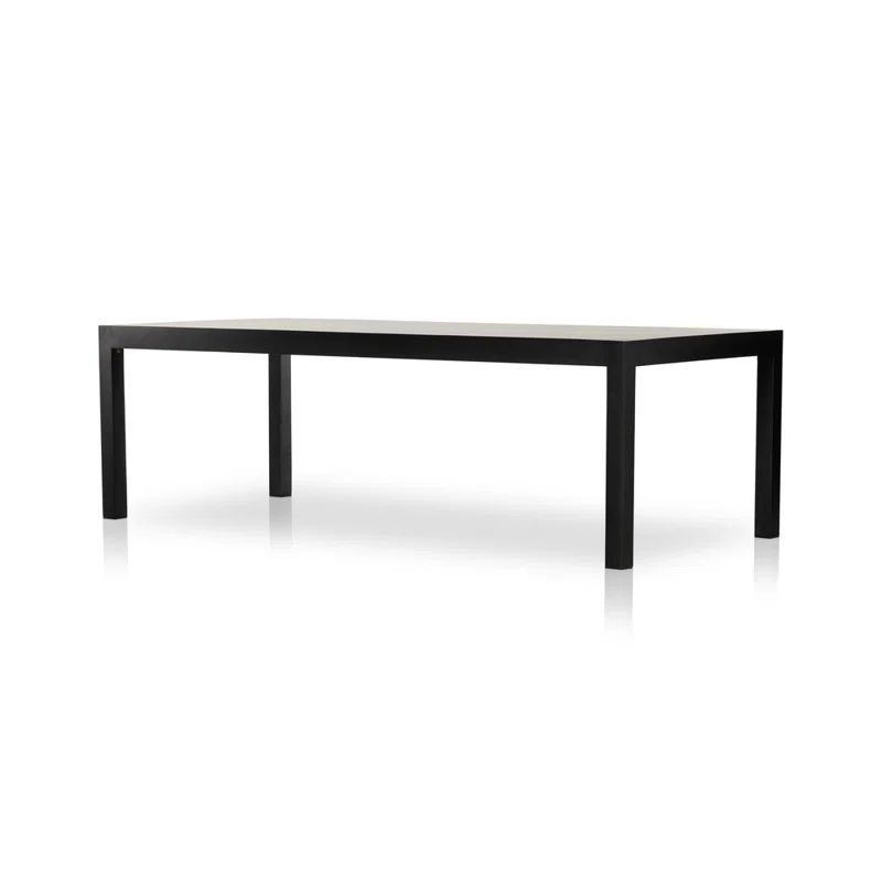 Black Wash Solid Wood Rectangular Dining Table for Eight