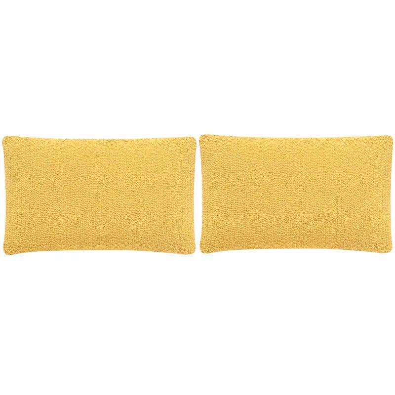 Sunshine Yellow Rectangular Polyfill Outdoor Pillow Set