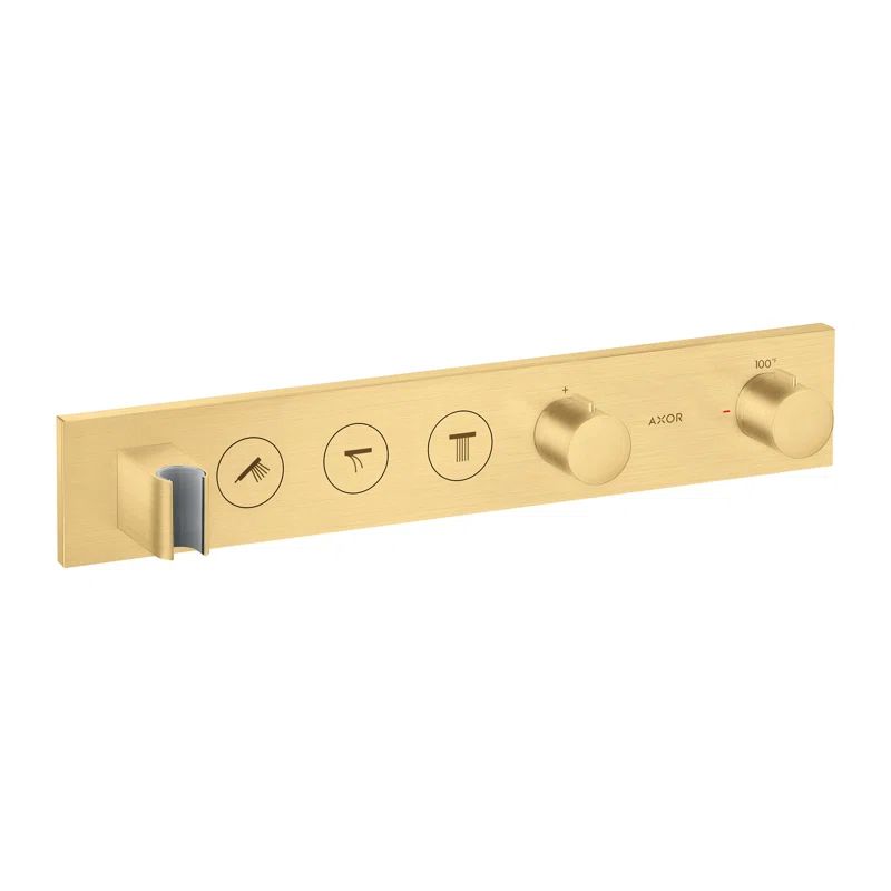 Brushed Gold Optic Thermostatic Shower Valve Trim with Diverter