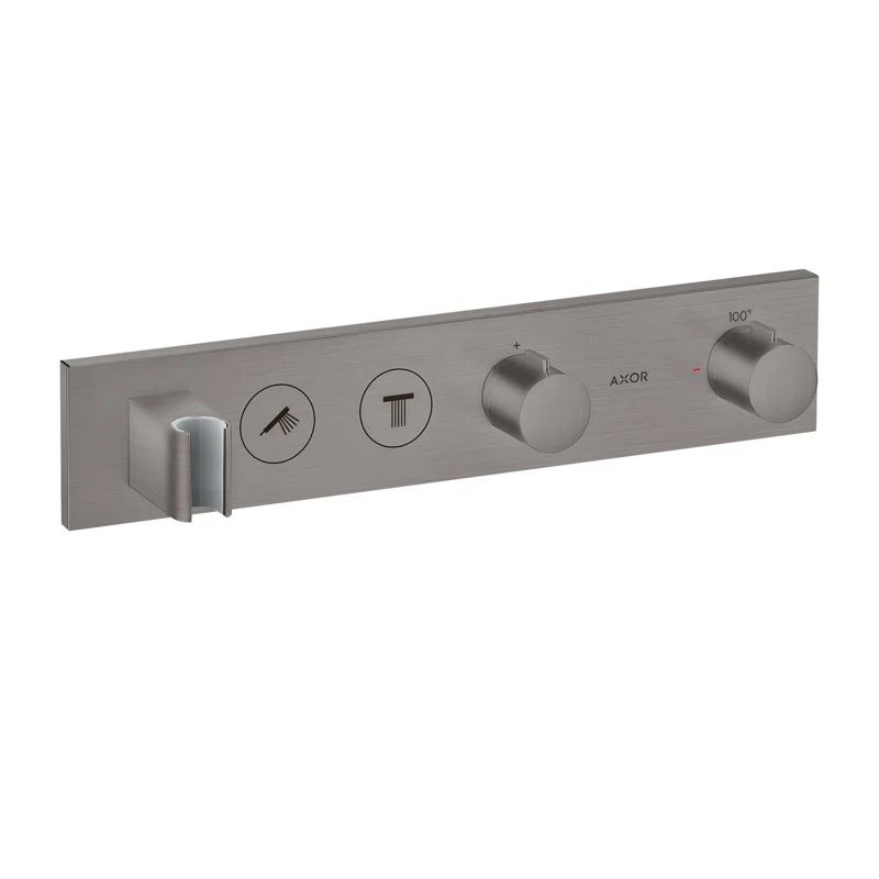Brushed Black Chrome Thermostatic Shower Valve Trim with Diverter