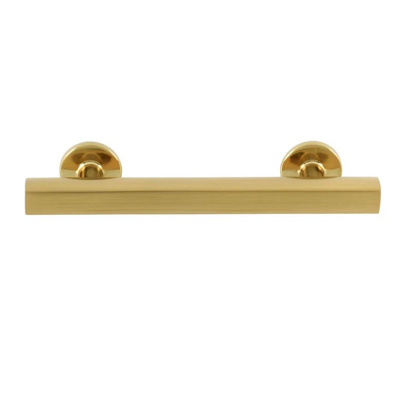 Flynn Satin Brass Rectangular Bar Drawer Pull with Mounting Hardware