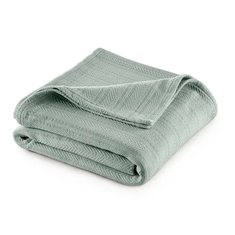 Gray Mist Full/Queen Luxury Chevron Cotton Blanket