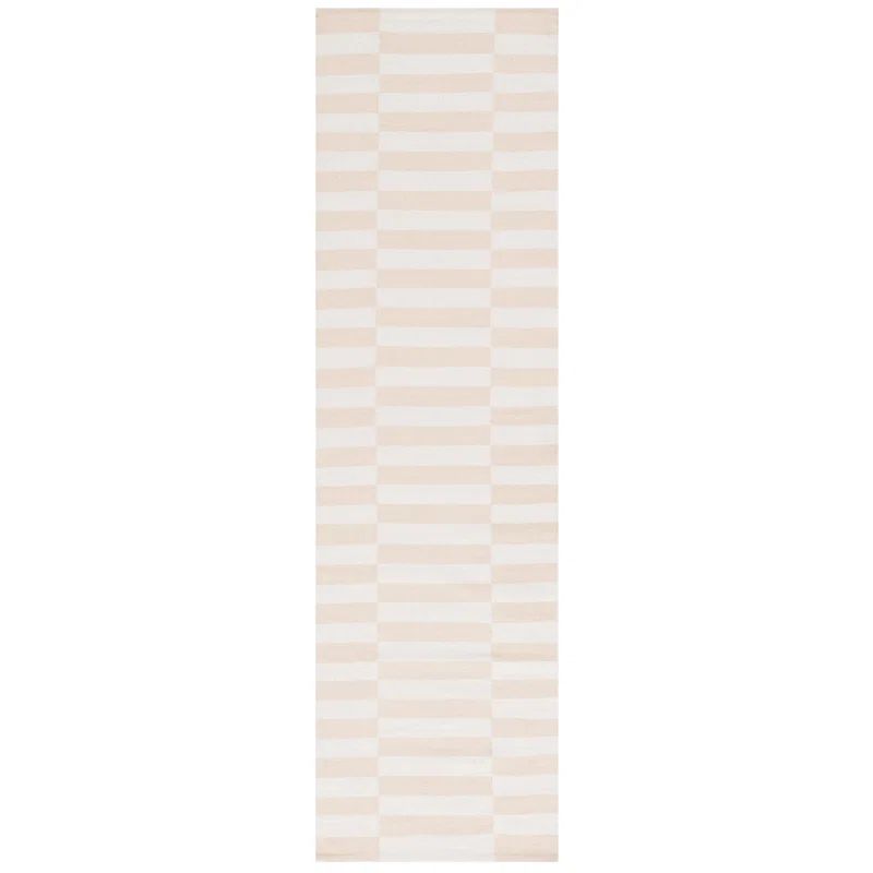 Ludlow Ivory Stripe Flatweave Cotton Runner Rug 2'3" x 8'