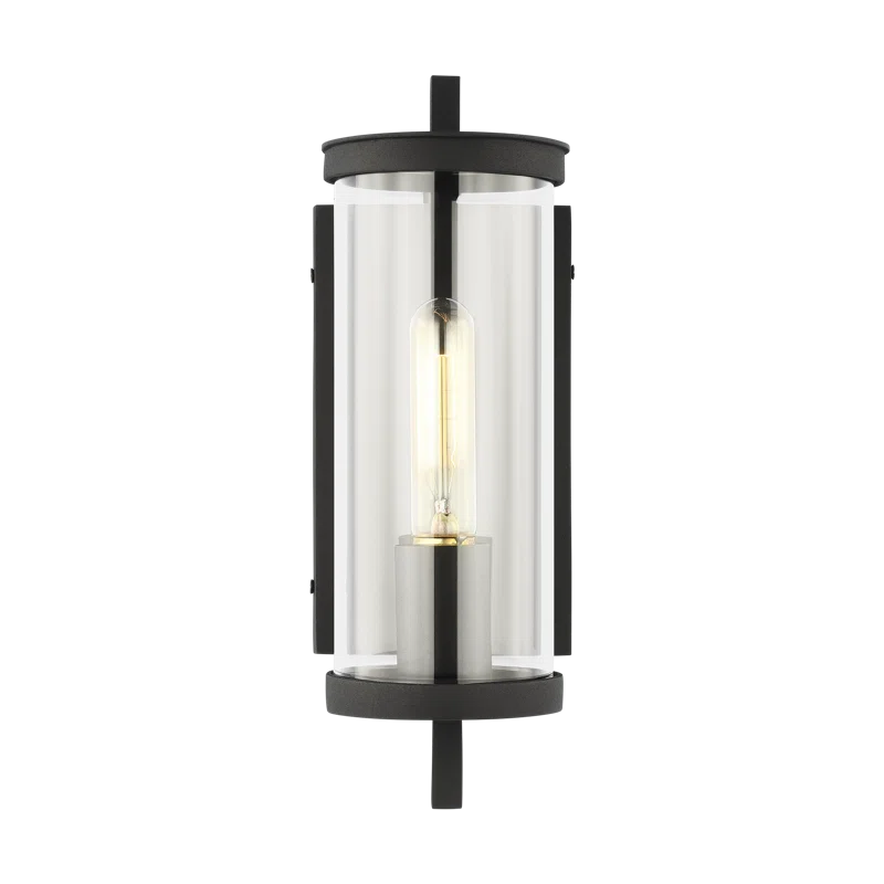 Textured Black 12.5" Dimmable Electric Wall Lantern