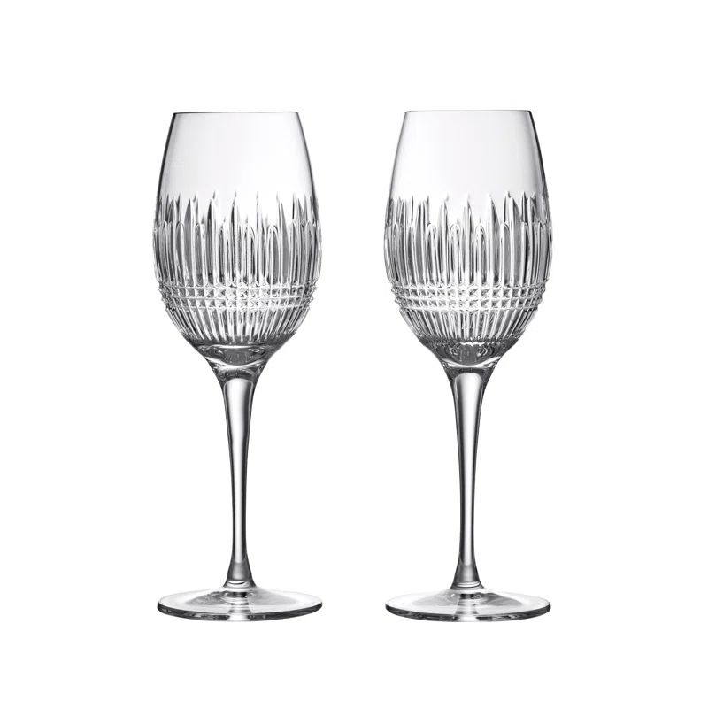 Lismore Diamond Cut Crystal White Wine Glass Set