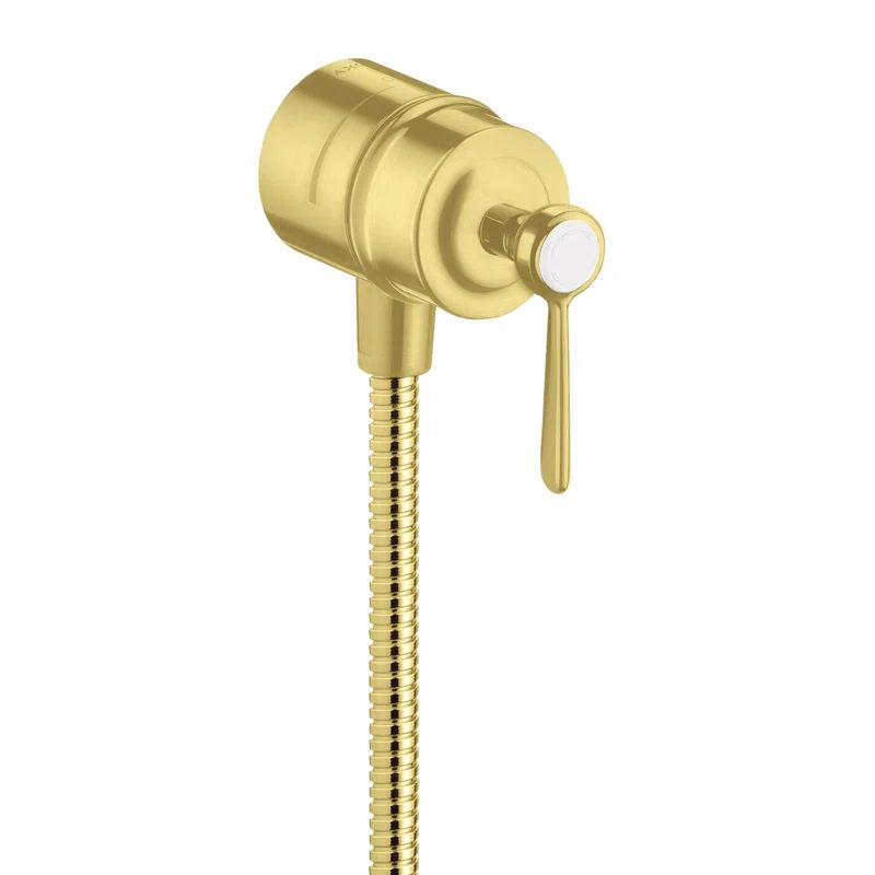 Brushed Gold Wall-Mounted Lever Handle Outlet