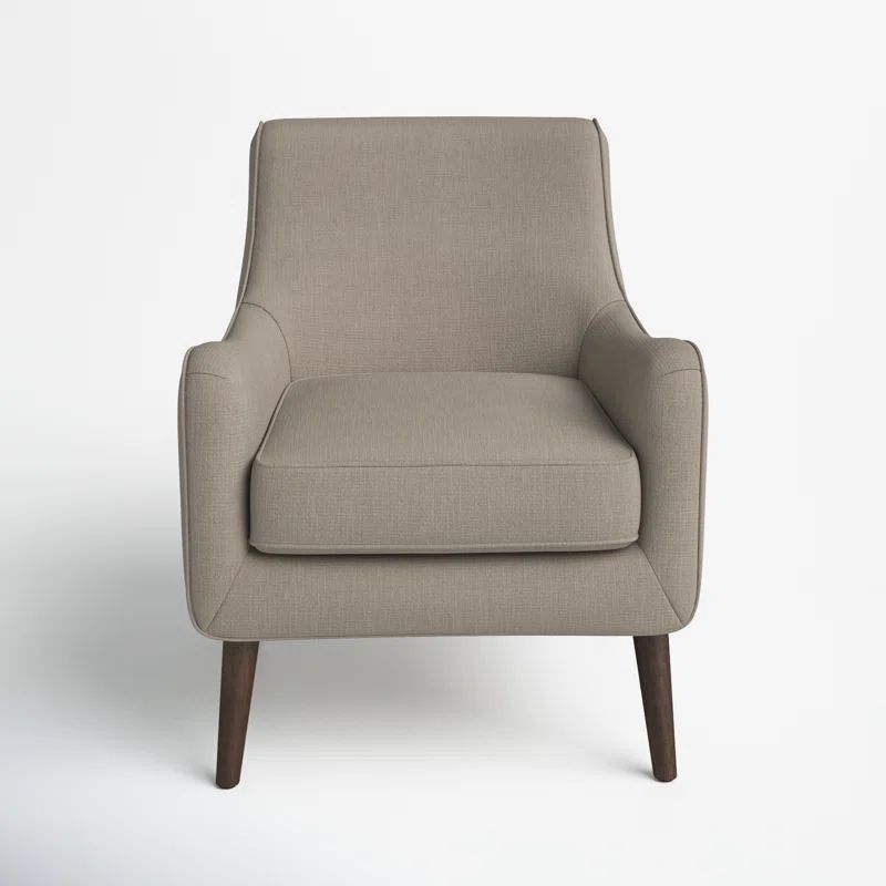Luxe Gray Upholstered Wooden Accent Chair