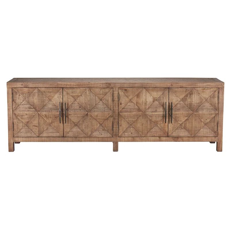 103.5'' Beige Pine Transitional Sideboard with Iron Hardware