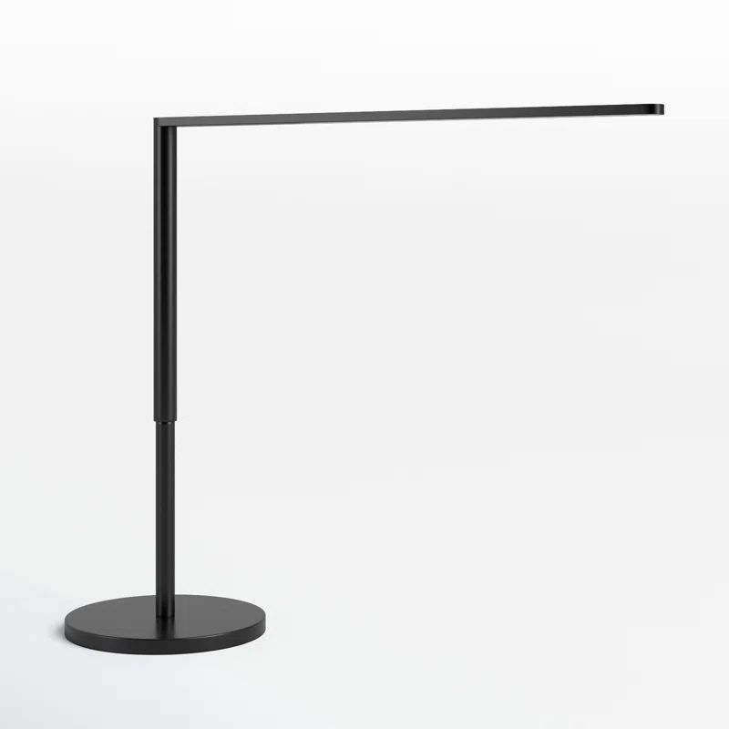 Sleek Metallic Black Lady7 LED Desk Lamp with USB Port