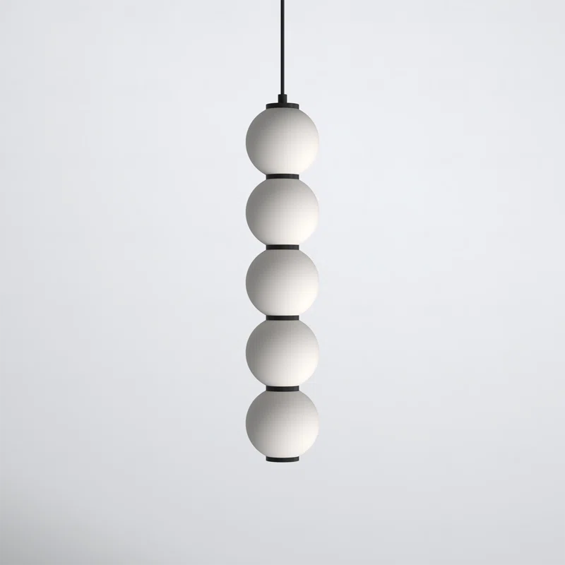 Mangata 19.75'' Matte Black Modern Glass Pendant Light