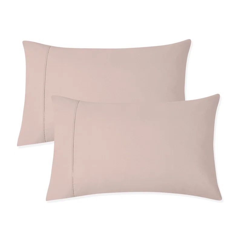 Blush Cotton Embroidered Standard Pillowcases