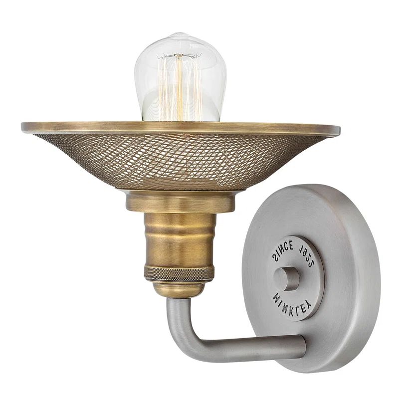 Rigby Antique Nickel Mesh Shade Outdoor Vanity Light