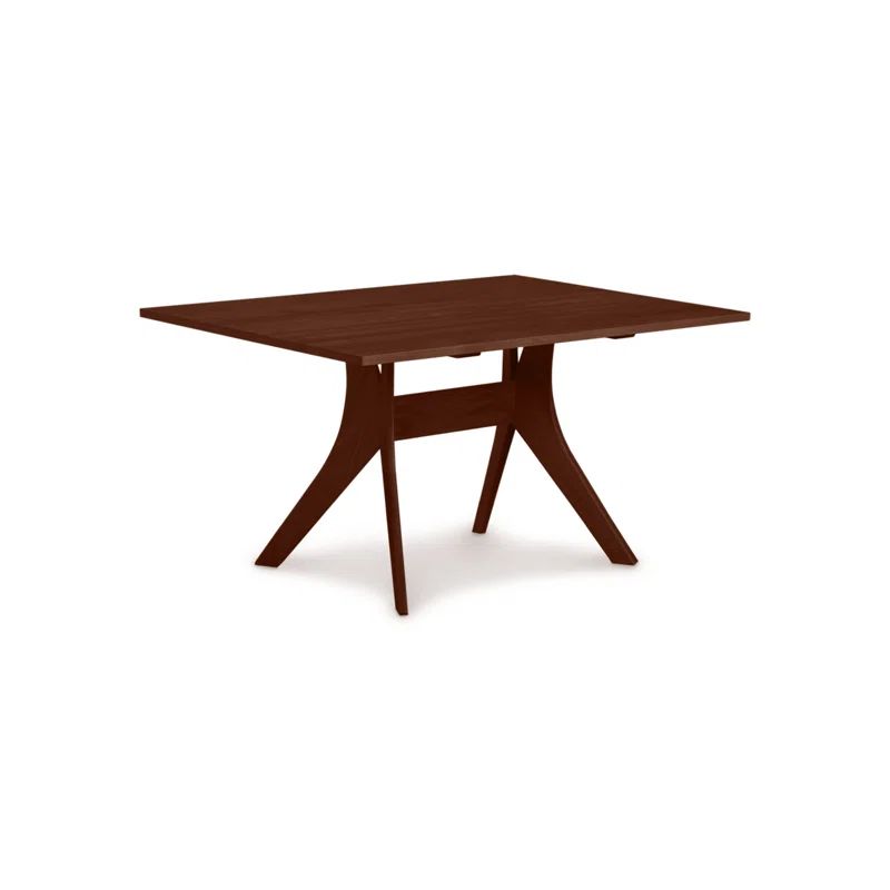 Audrey 66" Cognac Cherry Solid Wood Extendable Trestle Dining Table