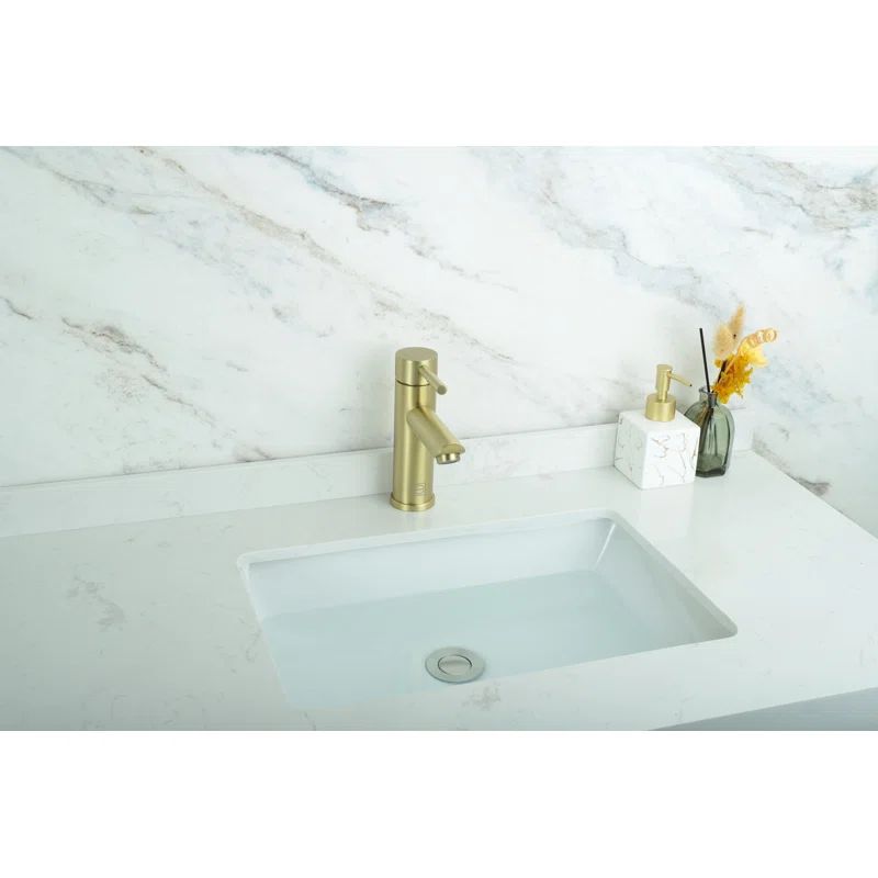 Brushed Gold Stainless Steel Single-Handle Bathroom Faucet