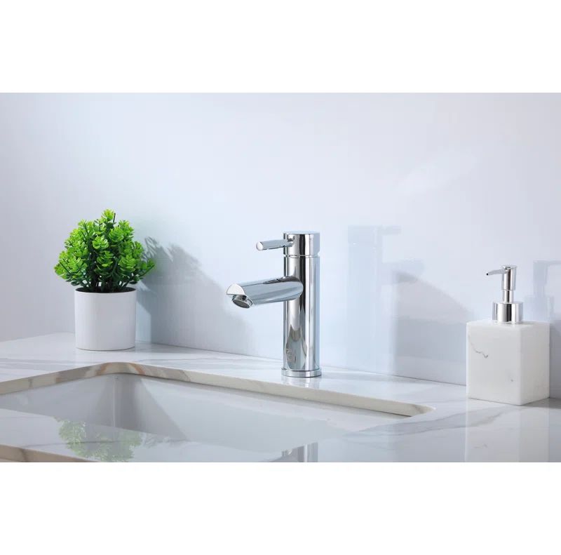 Mia Chrome Single-Handle Single-Hole Bathroom Faucet