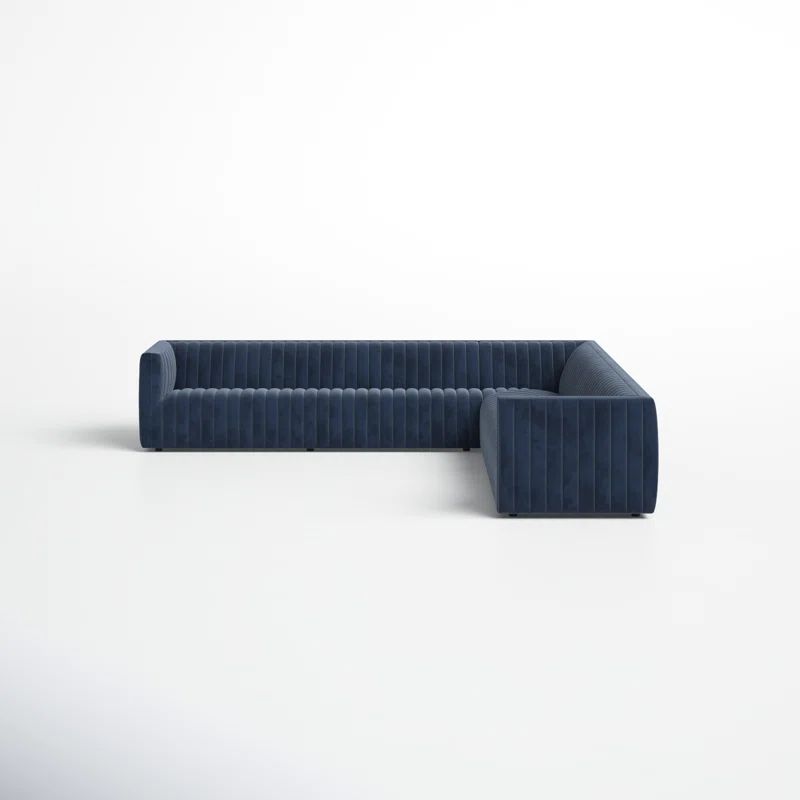 Sapphire Navy Velvet Modular L-Shaped Sectional Sofa
