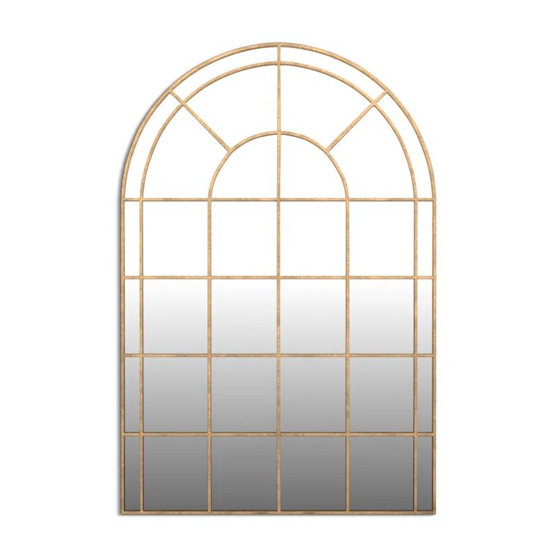 Antiqued Gold Arched Full Length Wall Mirror