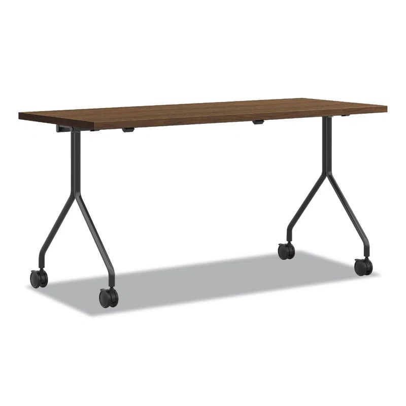 48" Black Paint Rectangular Mobile Nesting Table with Lockable Casters