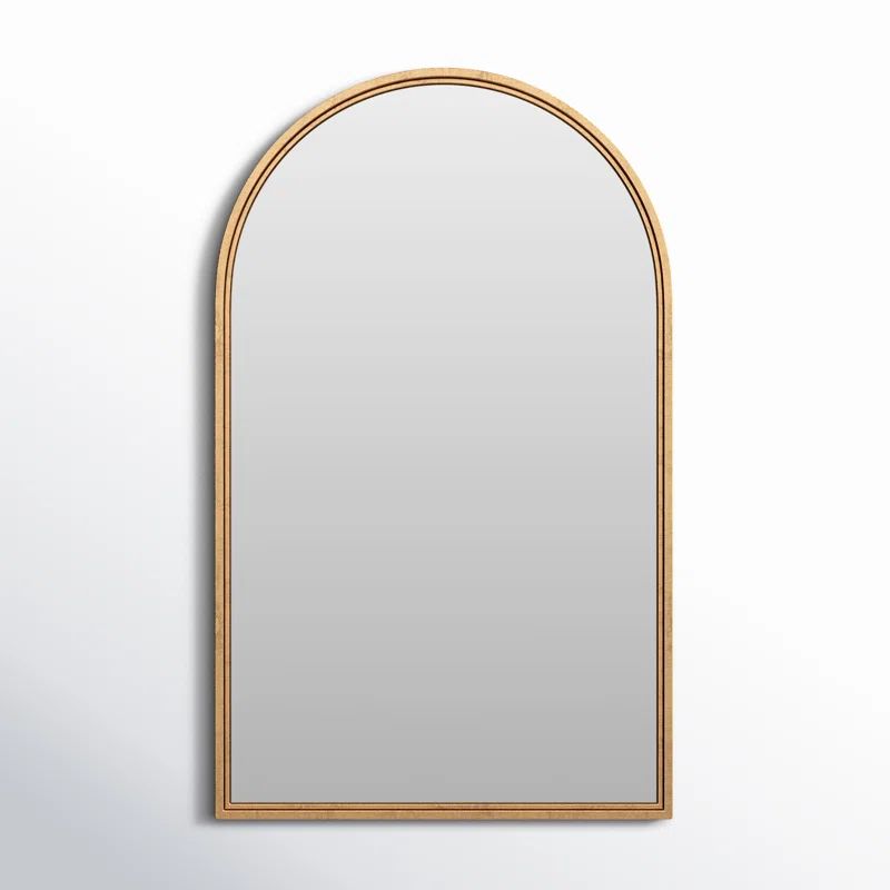 Antiqued Gold Oval Wood Wall Mirror