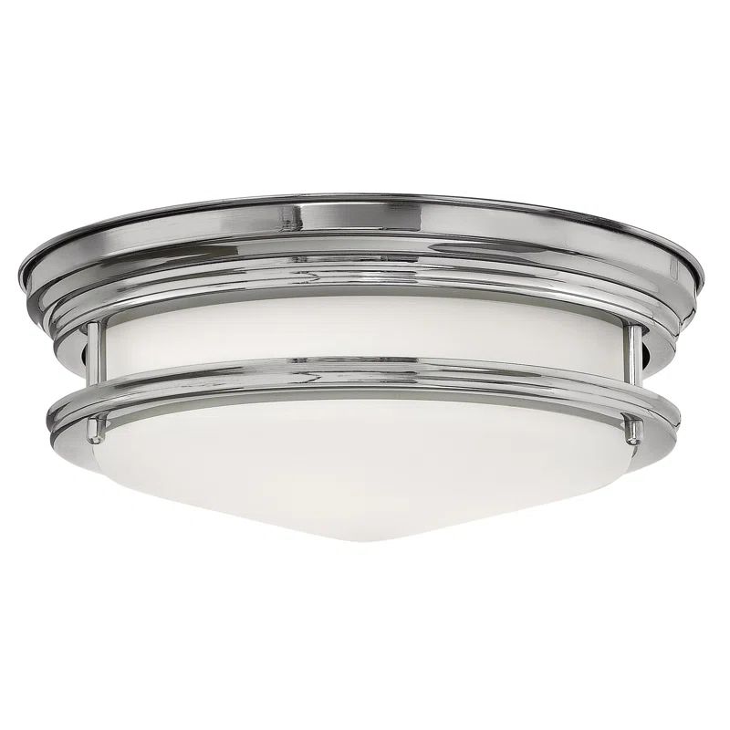 Hadley Dual-Light Chrome Flush Mount with Etched Opal Glass Bowl
