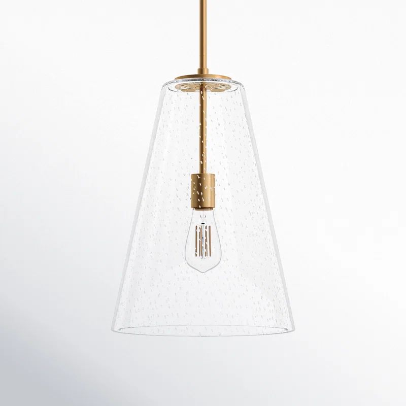 Vance Heritage Brass A-Line Pendant with Glass Shade