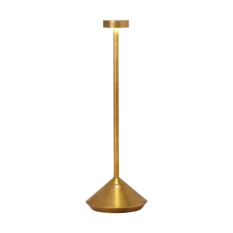 Natural Brass Cordless LED Table Lamp with Touch Dimmer