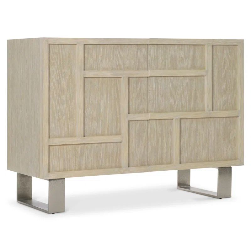 Solaria 48" White and Light Wood Accent Cabinet with Soft Close Drawer