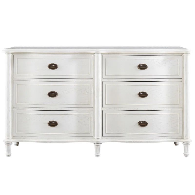 Devon French Country 6-Drawer White Dresser with Soft Close