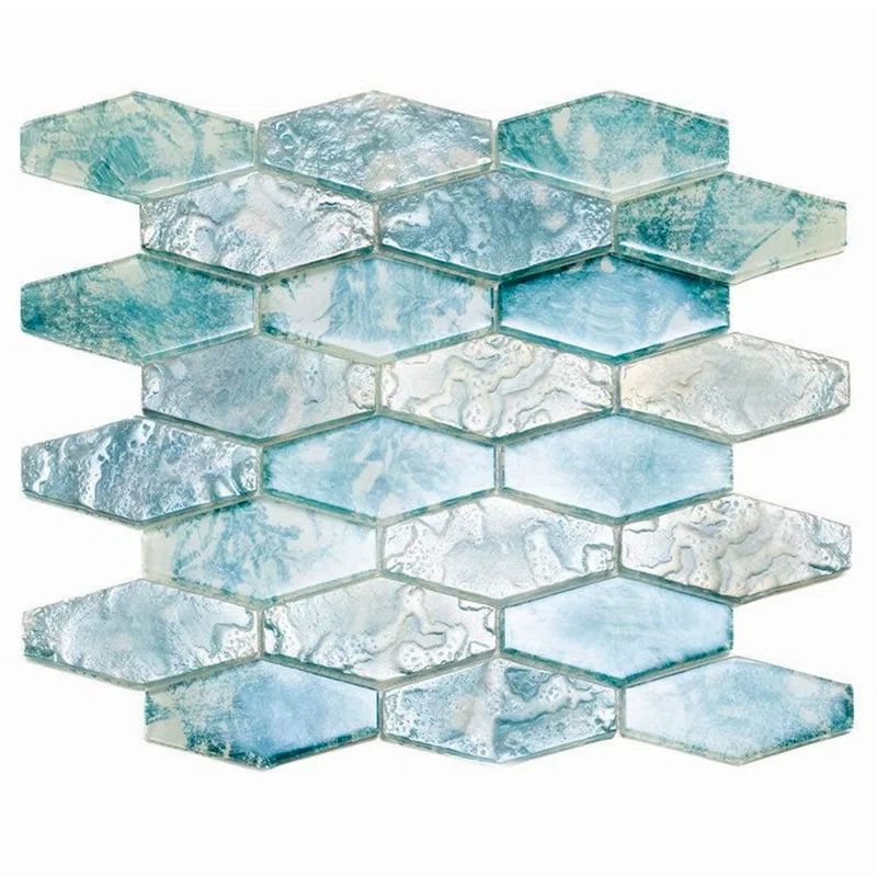 Aqua Hexagon Matte Glass Mosaic Tile for Walls and Floors