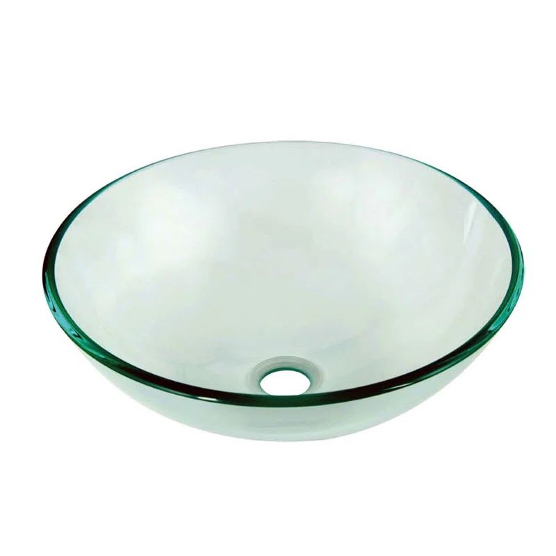 Clear Glass Round Above-Counter Vessel Sink