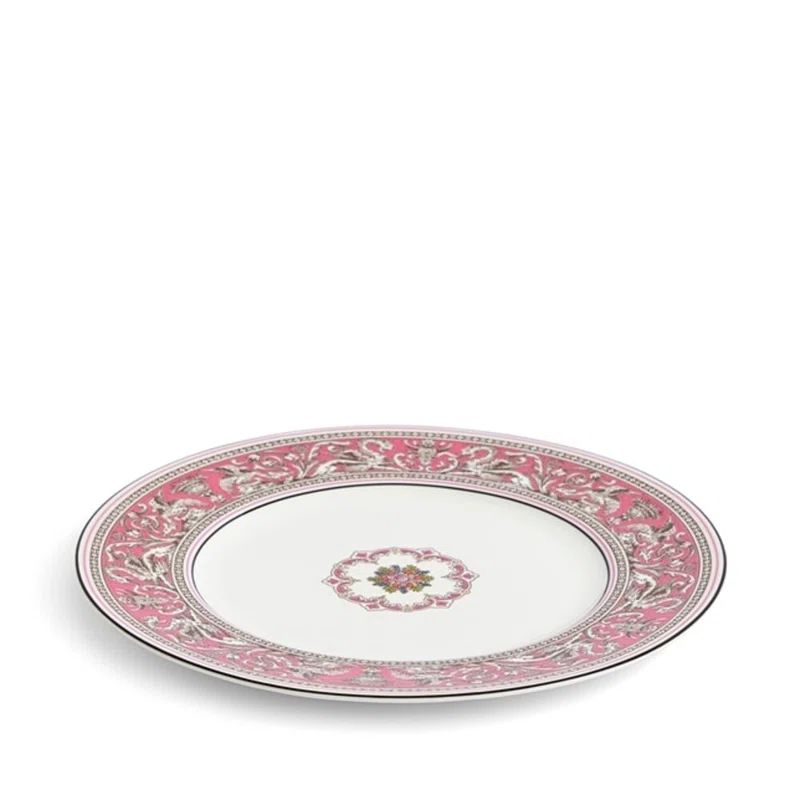 Florentine Fuchsia Handcrafted Porcelain Dinner Plate 10.7"