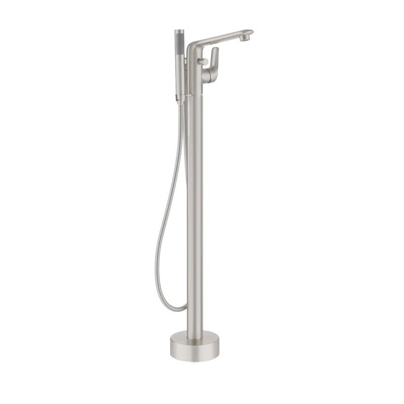 Brushed Nickel Freestanding Bathtub Faucet with Handshower