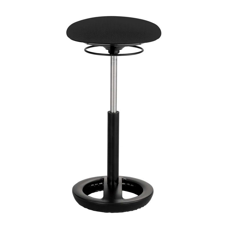 ErgoFlex 22"-31.75" Adjustable Black Mesh Swivel Stool