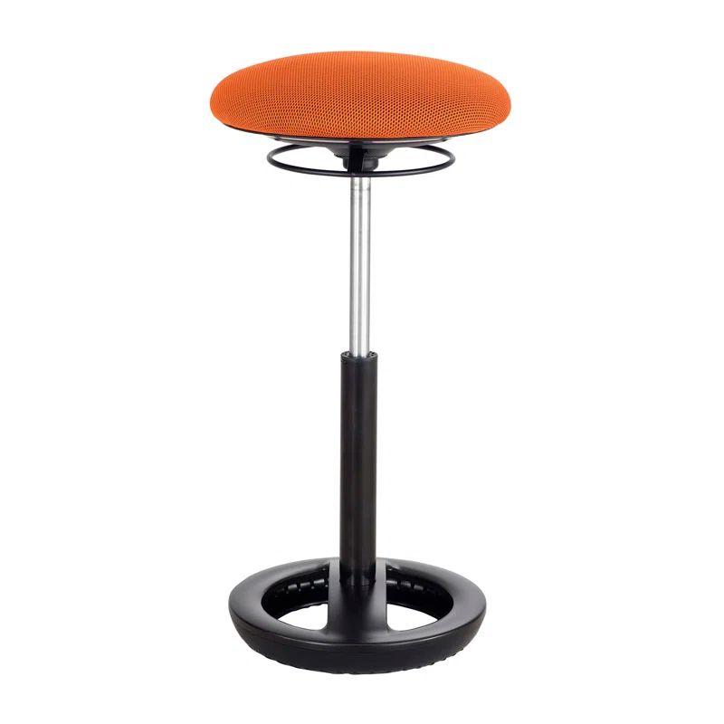 FlexSwivel 32" Adjustable Height Armless Orange Fabric Stool