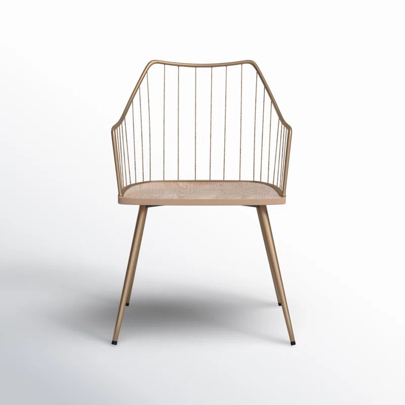 Windsor High Slat Back Arm Chair in Antique Copper and White Wash