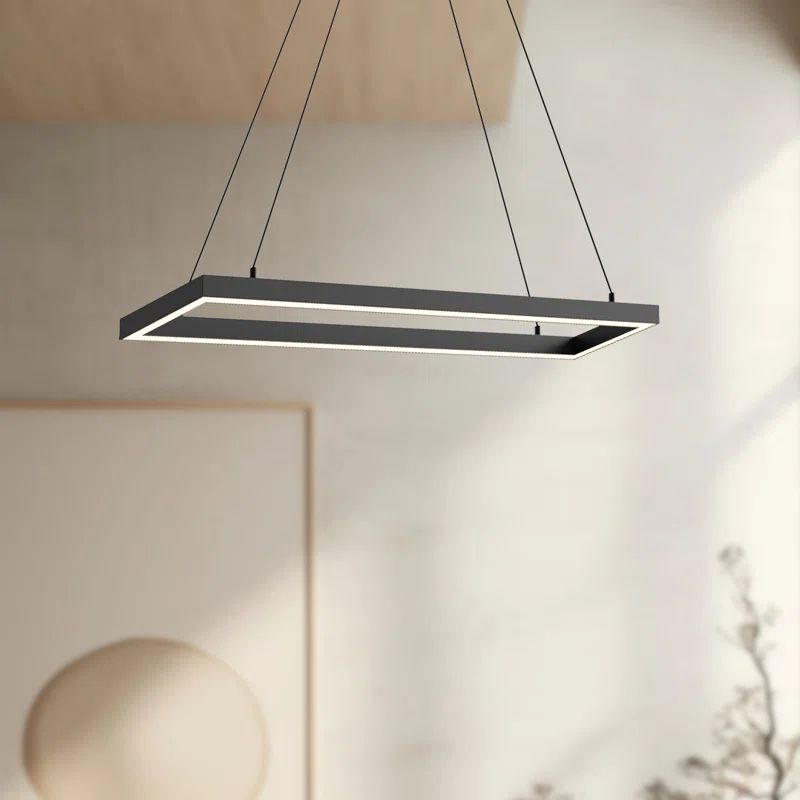 Sleek Black Aluminum LED Island Light with Soft Luminance