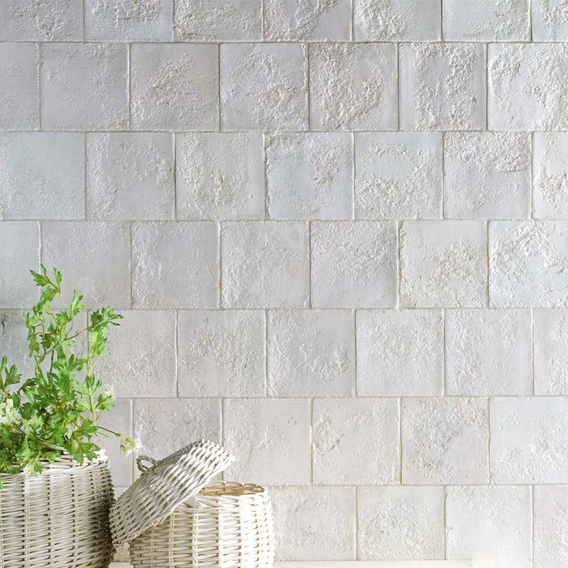 Matte White Textured Ceramic 5x5 Wall Tile
