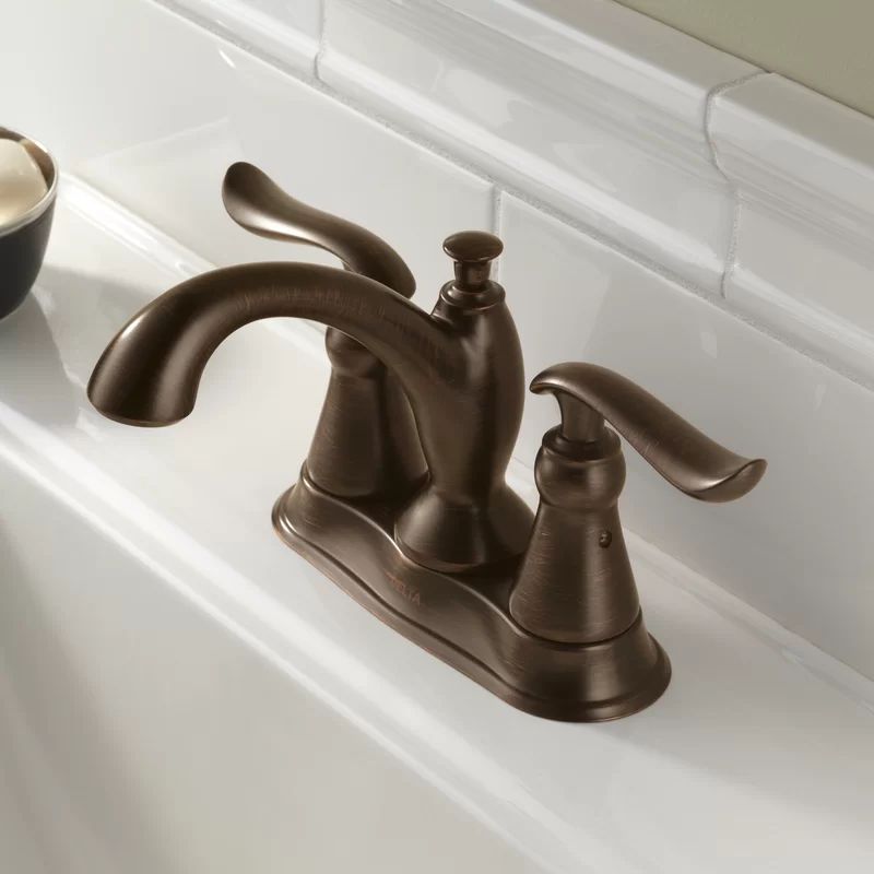 Modern Dual-Handle Centerset Bathroom Faucet in Venetian Bronze