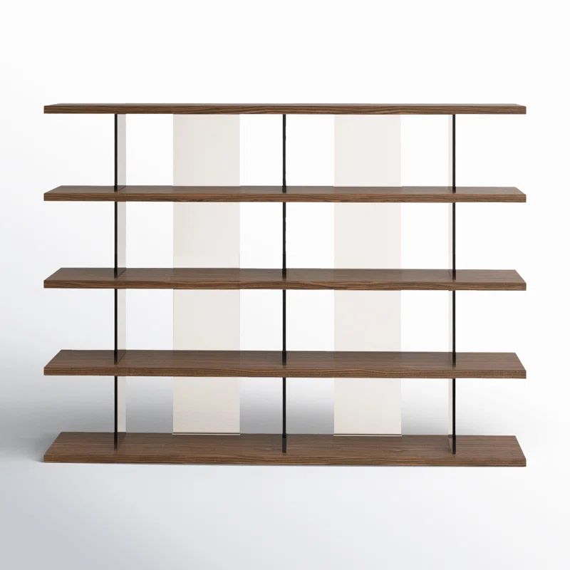 Greenwich Walnut Veneer 78'' Wide Bookcase with Doors