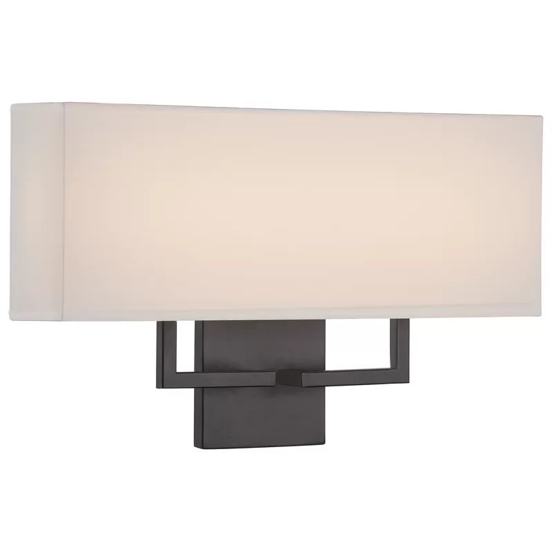 Bronze Dimmable Fabric Shade LED Wall Sconce