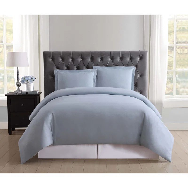 Light Blue Full/Queen Microfiber Duvet Cover Set