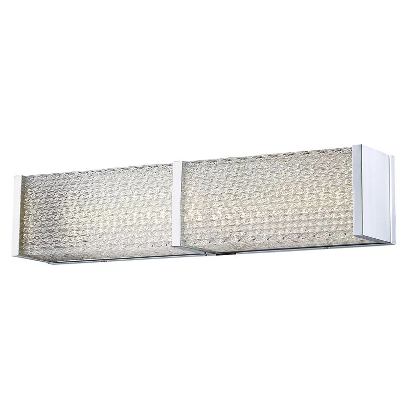 Cermack St. Polished Chrome 23.5" LED Bath Bar with Clear Textured Glass