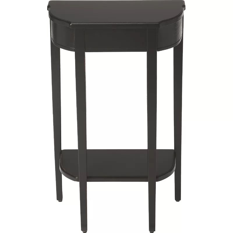 Wendell Black Licorice Demilune Console Table with Storage