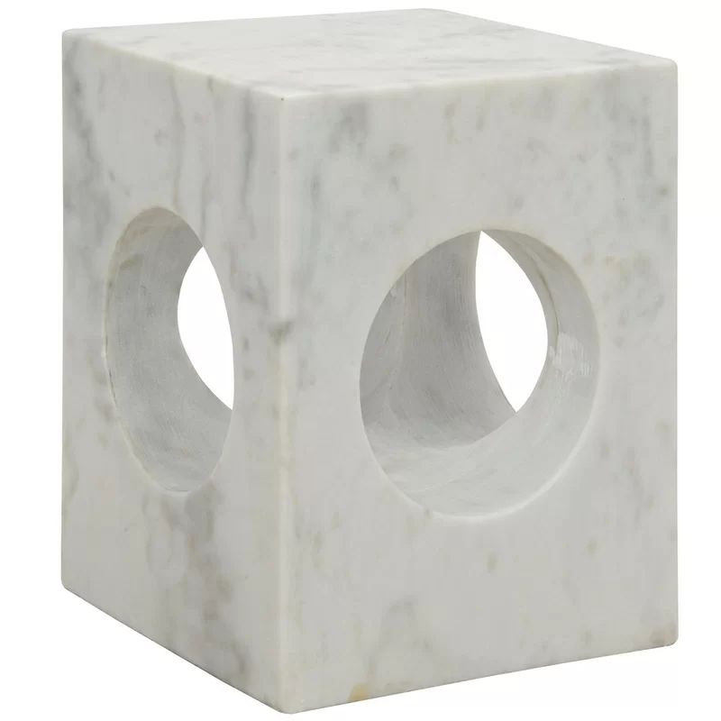 Contemporary Elegance 13" Solid Marble Side Table