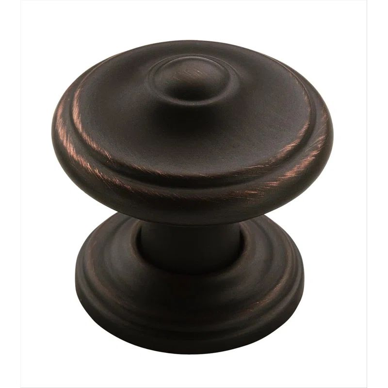 Oil Rubbed Bronze Round Cabinet Knob with Mounting Hardware