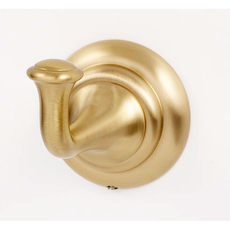 Satin Brass Wall Mounted Robe Hook