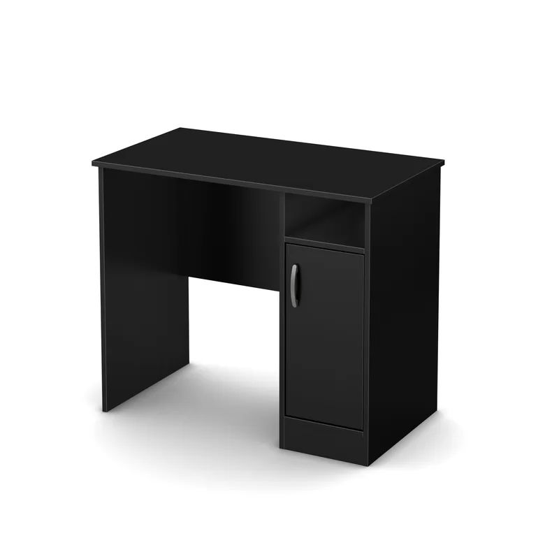 Pure Black Laminated Particle Board Home Office Desk with Drawer