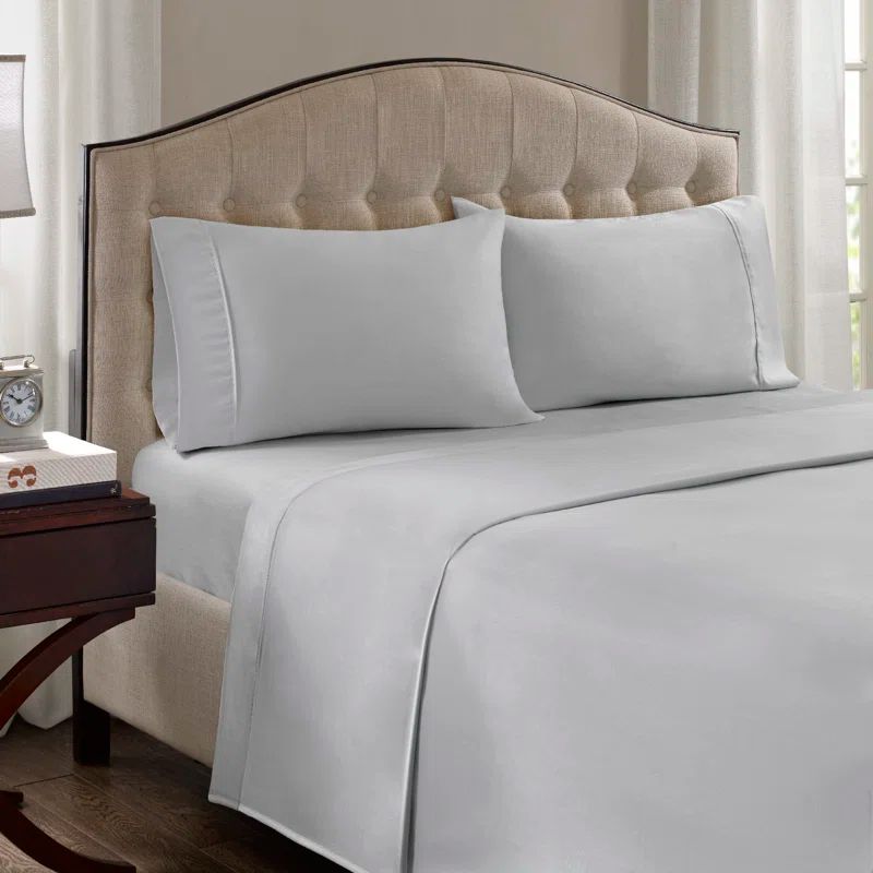 1500 Thread Count Gray Cotton Blend Standard Pillowcases, 2-Piece Set
