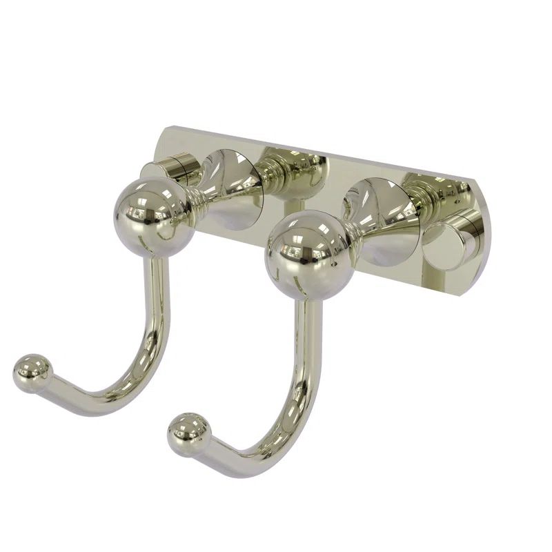 Polished Nickel Dual Wall Mounted Robe Hook